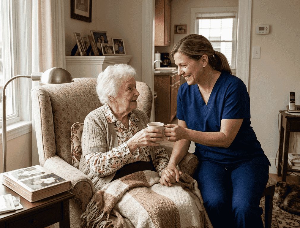 Home health visit and care